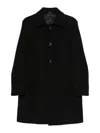 Daniele Alessandrini Tailored Black Coat With Classic Collar In Black