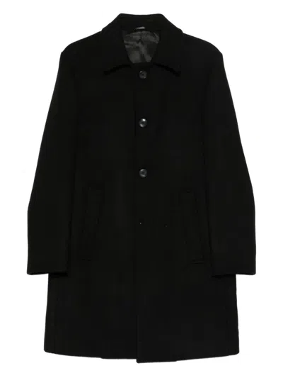 Daniele Alessandrini Black Wool Blend Coat