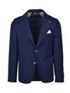 Daniele Alessandrini Blazer Jacket Polyester Viscose Elastane - Multicolor In Blue