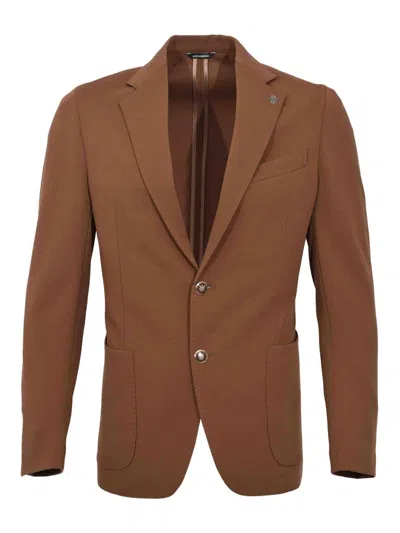 Daniele Alessandrini Single-breasted Jacket In Brown