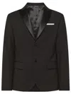 Daniele Alessandrini Single-breasted Blazer With Shiny Lapels In Nero