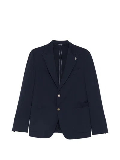 Daniele Alessandrini Blue Cotton Jacket With Peak Lapels