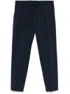 DANIELE ALESSANDRINI BLUE ELASTIC WAISTBAND TROUSERS
