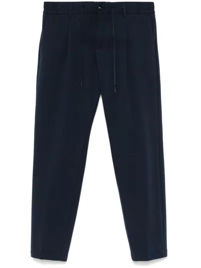 DANIELE ALESSANDRINI BLUE ELASTIC WAISTBAND TROUSERS