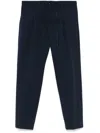 Daniele Alessandrini Blue Trousers In Cotton With Elastic Waistband In Black