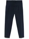 Daniele Alessandrini Blue Trousers In Cotton With Elastic Waistband In Blue