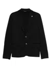 Daniele Alessandrini Tailored Black Blazer With Two-button Closure In Black