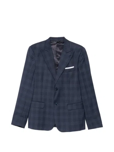 Daniele Alessandrini Check-pattern Peak-lapel Blazer In Multi