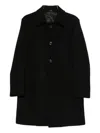 Daniele Alessandrini Tailored Black Coat With Classic Collar In Black