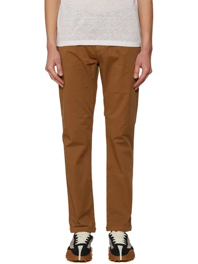 Daniele Alessandrini Cotton Chino Pants In Brown