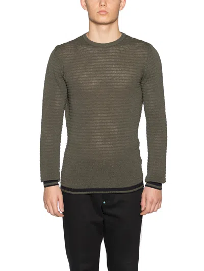 Daniele Alessandrini Cotton Crew Neck Sweater In Green