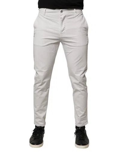 Pre-owned Daniele Alessandrini Cotton Mid Waist Skinny Men Blue Men's Jeans () In White
