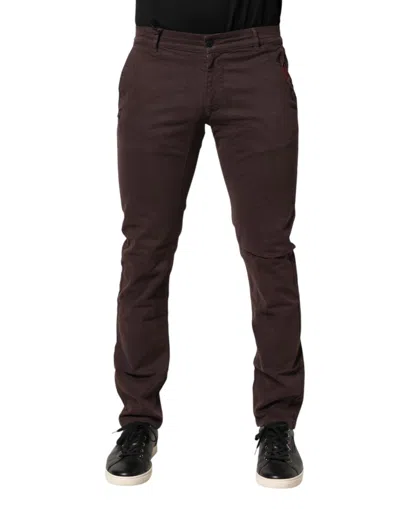 Pre-owned Daniele Alessandrini Cotton Mid Waist Skinny Men Bluemen's Jeans () In Brown