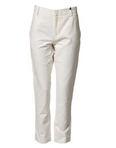 Pre-owned Daniele Alessandrini Cotton Straight Chino Trouser Men's Pants () In White