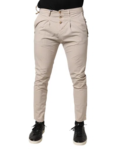 Pre-owned Daniele Alessandrini Cotton Stretch Slim Fit Blue Men's Jeans () In Beige