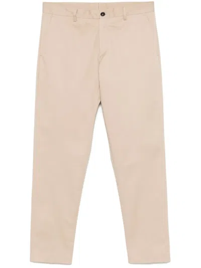 Daniele Alessandrini Cotton Tapered Trousers In Beige