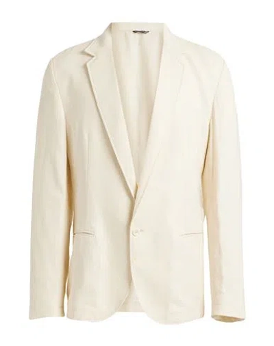 Daniele Alessandrini Couture Paris Man Blazer Cream Size 44 Linen, Viscose In White