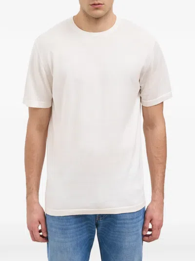 Daniele Alessandrini Crew Neck Short Sleeve Sweater In White