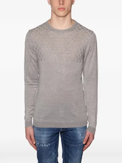 Daniele Alessandrini Linen Crew Neck Sweater In Multi
