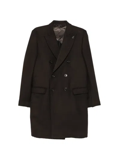 Daniele Alessandrini Double-breasted Peak-lapels Coat In Brown