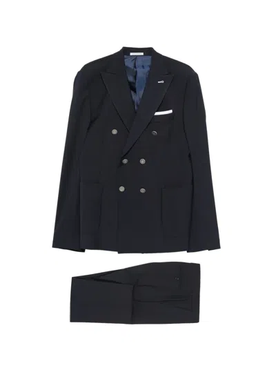 Daniele Alessandrini Double-breasted Suit In Blue