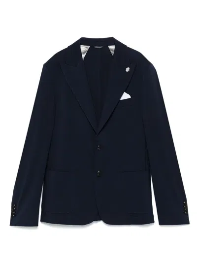 Daniele Alessandrini Elegant Navy Blue Cotton Blazer In Black