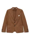 DANIELE ALESSANDRINI DANIELE ALESSANDRINI ELEGANT RUST-COLORED BLAZER