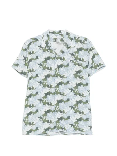 Daniele Alessandrini Floral-print Short-sleeve Shirt In Green