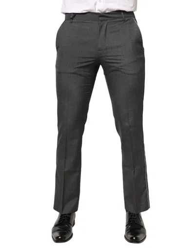 Pre-owned Daniele Alessandrini Gray Polyester Formal Dress Trouser Men's Pants ()