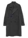 Daniele Alessandrini Grey Double-breasted Wool Blend Coat