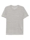 Shop Daniele Alessandrini Grey Striped T-shirt