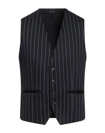 Daniele Alessandrini Homme Couture Paris Man Tailored Vest Midnight Blue Size 38 Viscose, Polyamide,