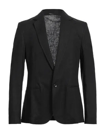 Daniele Alessandrini Homme Man Blazer Black Size 36 Linen, Viscose