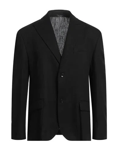 Daniele Alessandrini Homme Man Blazer Black Size 42 Linen, Viscose In Black