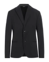 Daniele Alessandrini Homme Man Blazer Black Size 42 Polyester, Viscose, Elastane In Navy Blue