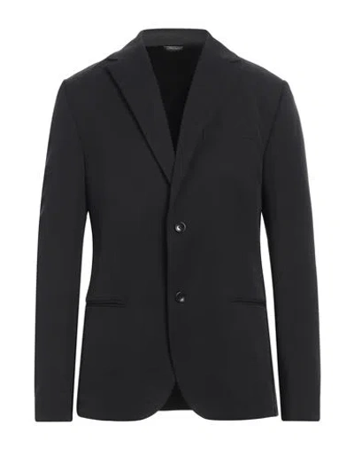 Daniele Alessandrini Homme Man Blazer Black Size 42 Polyester, Viscose, Elastane In Black
