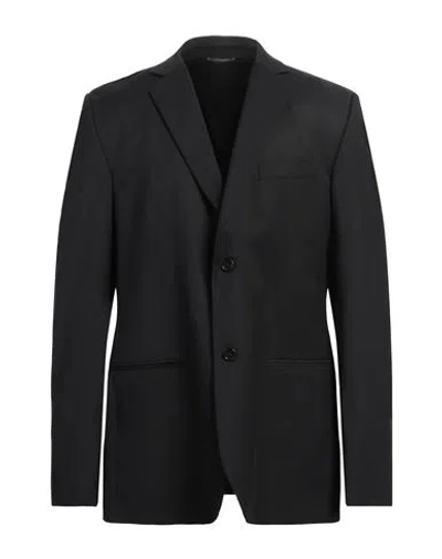 DANIELE ALESSANDRINI HOMME DANIELE ALESSANDRINI HOMME MAN BLAZER BLACK SIZE 46 POLYESTER, VISCOSE, ELASTANE