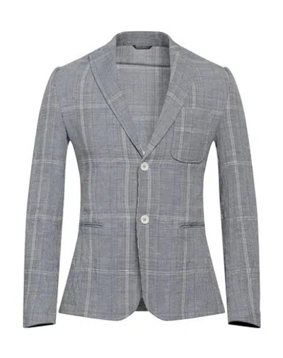 Daniele Alessandrini Homme Man Blazer Blue Size 38 Polyester, Viscose, Linen, Elastane