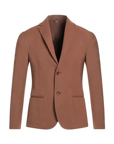 Daniele Alessandrini Homme Man Blazer Brown Size 38 Polyester, Elastane In Red