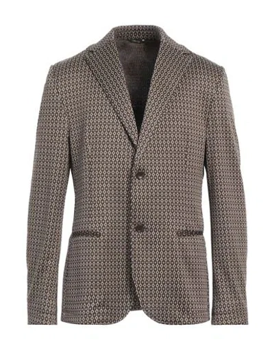 Daniele Alessandrini Homme Daniele Alessandrini Man Blazer Brown Size 42 Polyester, Polyamide, Elastane
