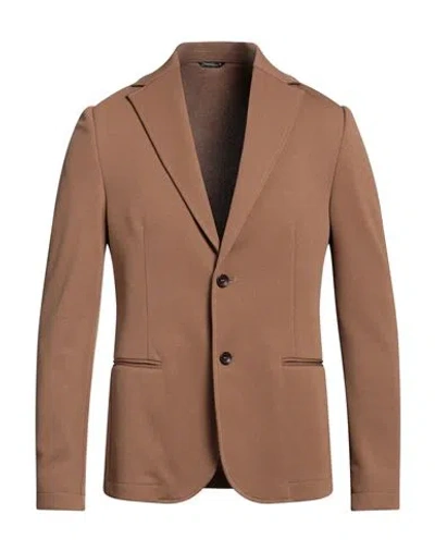 Daniele Alessandrini Homme Man Blazer Brown Size 46 Polyester, Elastane