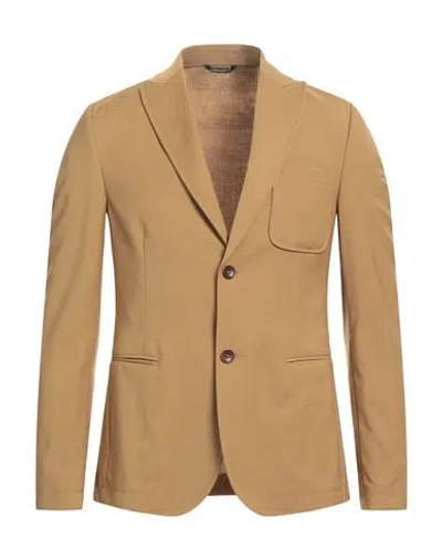 Daniele Alessandrini Homme Man Blazer Camel Size 40 Polyester, Viscose, Elastane In Beige