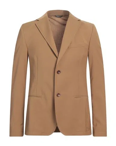 Daniele Alessandrini Homme Man Blazer Camel Size 40 Polyester, Viscose, Elastane In Beige