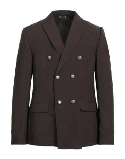 Daniele Alessandrini Homme Man Blazer Dark Brown Size 44 Polyester