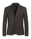 Daniele Alessandrini Homme Man Blazer Dark Brown Size 38 Polyester, Viscose, Elastane