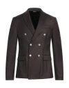 Daniele Alessandrini Homme Man Blazer Dark Brown Size 42 Polyester, Viscose, Elastane In Brown