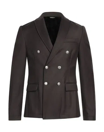 Daniele Alessandrini Homme Man Blazer Dark Brown Size 42 Polyester, Viscose, Elastane