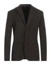 Daniele Alessandrini Homme Man Blazer Dark Brown Size 44 Polyester, Viscose, Elastane