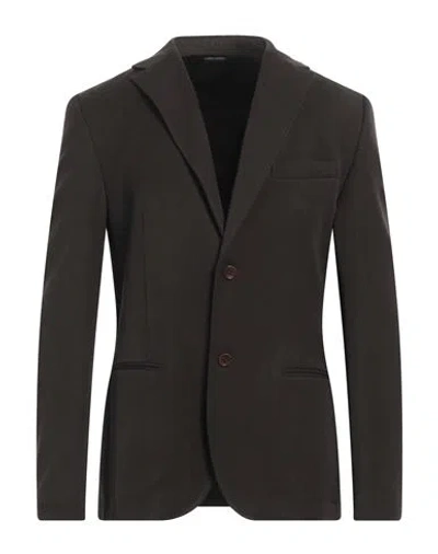 Daniele Alessandrini Homme Man Blazer Dark Brown Size 44 Polyester, Viscose, Elastane In Brown