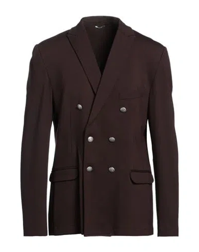 Daniele Alessandrini Homme Man Blazer Dark Brown Size 44 Viscose, Polyamide, Elastane
